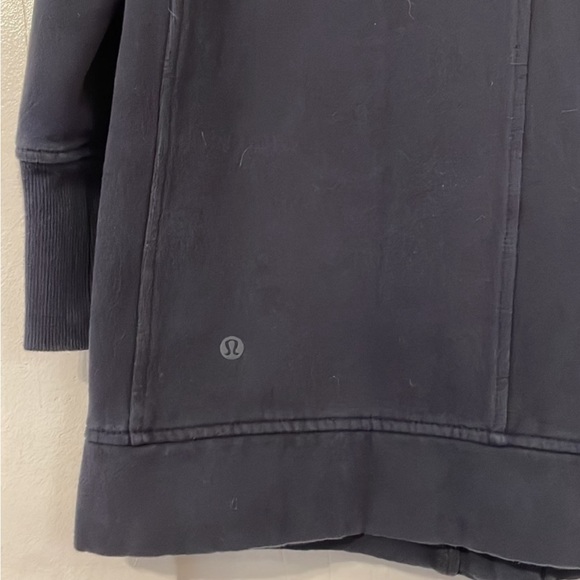 Lululemon Back To It Wrap Jacket Side Zip Pockets Cotton Fleece Inkwell Cozy 6 - Picture 7 of 7
